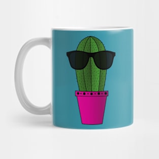 Cool Potted Cactus on Blue Mug